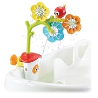 Yookidoo Baby Bath Mobile - Spinning Flowers and Swiveling Fountain for Newborn and Toddler Bath Time Sensory Development (Tub Not Included) - Attaches to Any Size Tub Wall - 0-2 yrs.