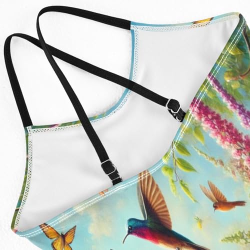 Hummingbird Flowers Butterflies Bathing Suits for Girls Swimsuit Summer Beach Swimwear One Piece Swimsuits4
