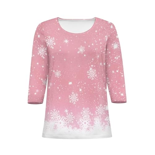 TODIYADDU Plus Size Tops for Women 3/4 Sleeve with Premium Fabric Novelty T-Shirts for Girls Suitable for Early Fall Spring2