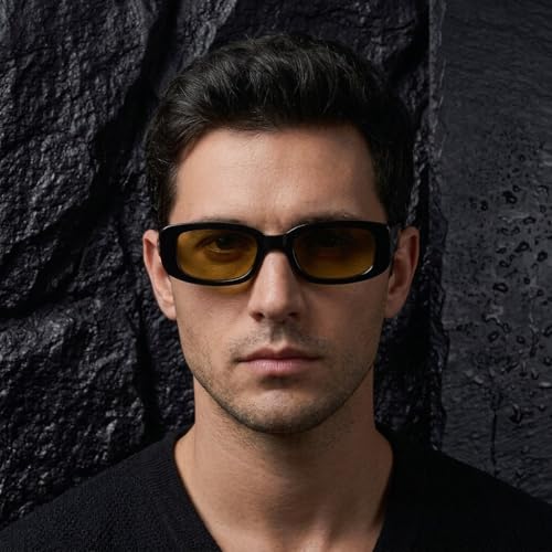 Image of Salty Alpha Lightweight Square Sunglasses For Men stylish | Carry Pouch Included | UV Protection Fashion Goggles for Women Durable | Gift for Man & Woman