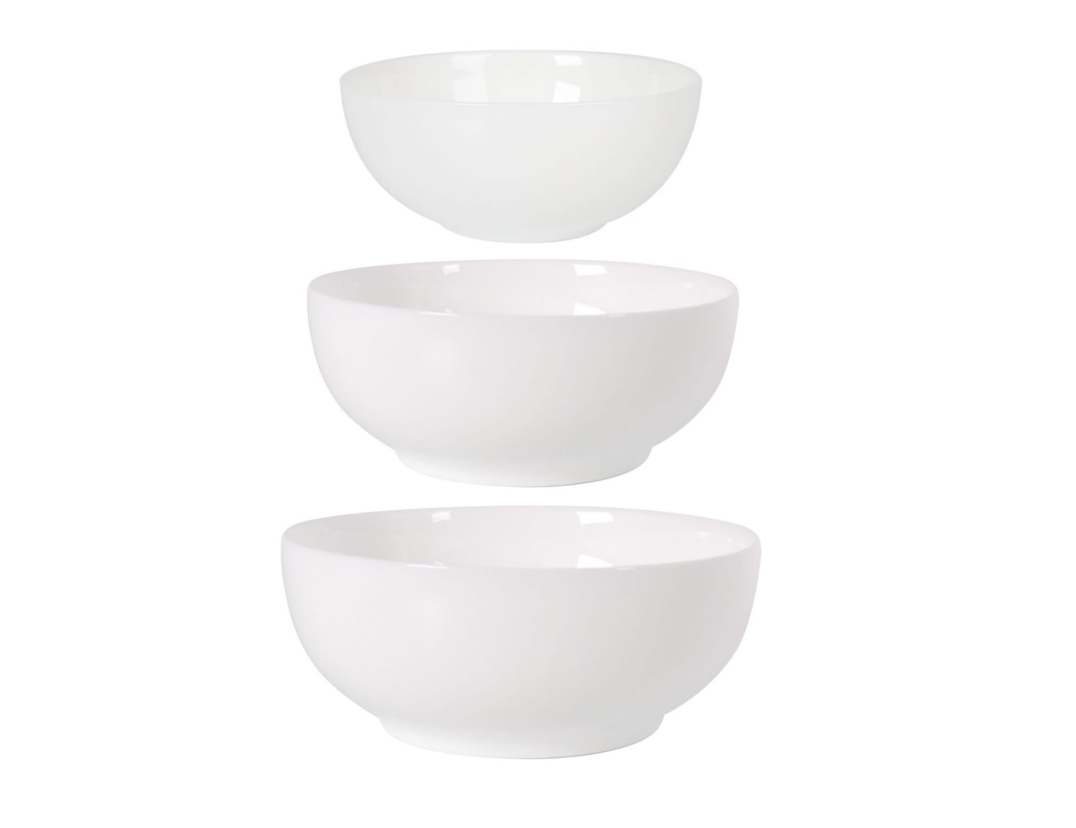 Navaris - Lot De 3 Saladiers En Verre Trempé - Bols Transparents Pour Salade, Céréales, Soupe