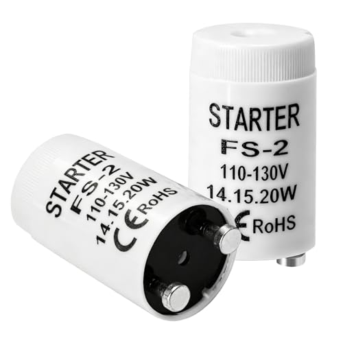 yernoiy FS-2 Fluorescent Starter 2 Pcs, Replacement for 14W-20W Lamps