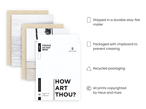 Haus And Hues Beach Posters And Beach Wall Decor - Set Of 6 Beach Art Prints, Black And White Beach Pictures Wall Art, Beach Art, Coastal Grandmother Decor, Beach Prints Wall Art Unframed (8X10) #TOP2