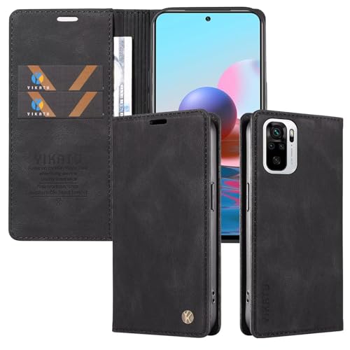 Belzsxy Handyhülle für Xiaomi Poco M5s Hülle Klappbar Premium PU Lederhülle Klapphülle【RFID Schutz】 Kartenfach Standfunktion Schutzhülle für Xiaomi Poco M5s Flip Hülle Wallet Tasche Cover, Schwarz