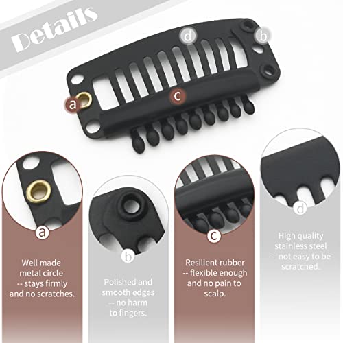 Dreamlover Hair Extension Clips, Wig Clips to Secure Wig, 9 Teeth, 30 Pieces