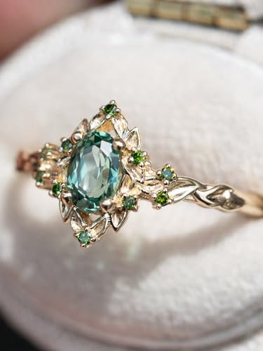 Fashion Gold Plated Ring Green Cubic Zirconia Stone Engagement Ring Ideal Gift For Family Friends Lovers4