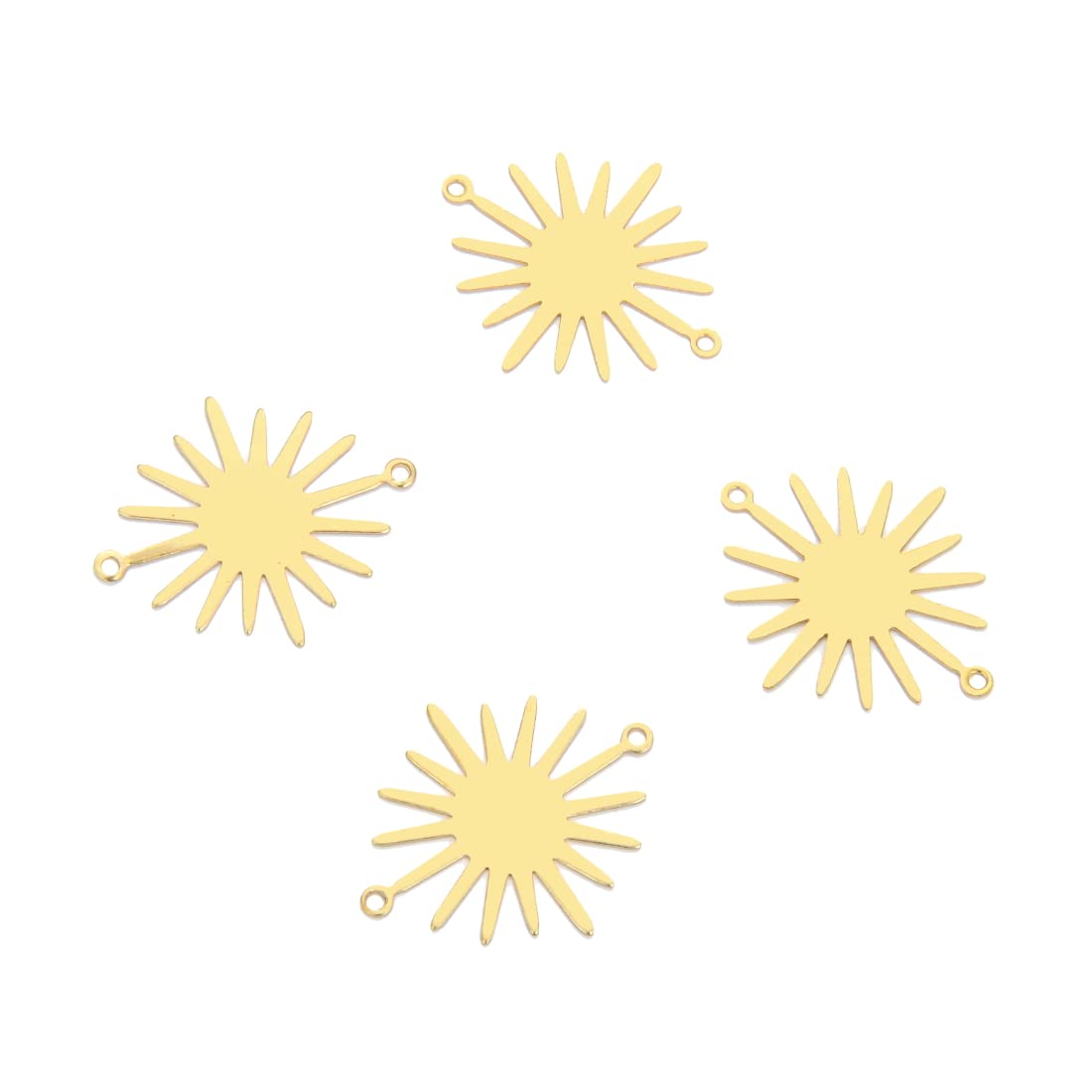 20pcs Adabele Raw Brass Sun Charm Component 26.5mm Beading Connector Link 2-Hole No Plated/Coated For Earrings Necklace Jewelry Craft Making CX-C8