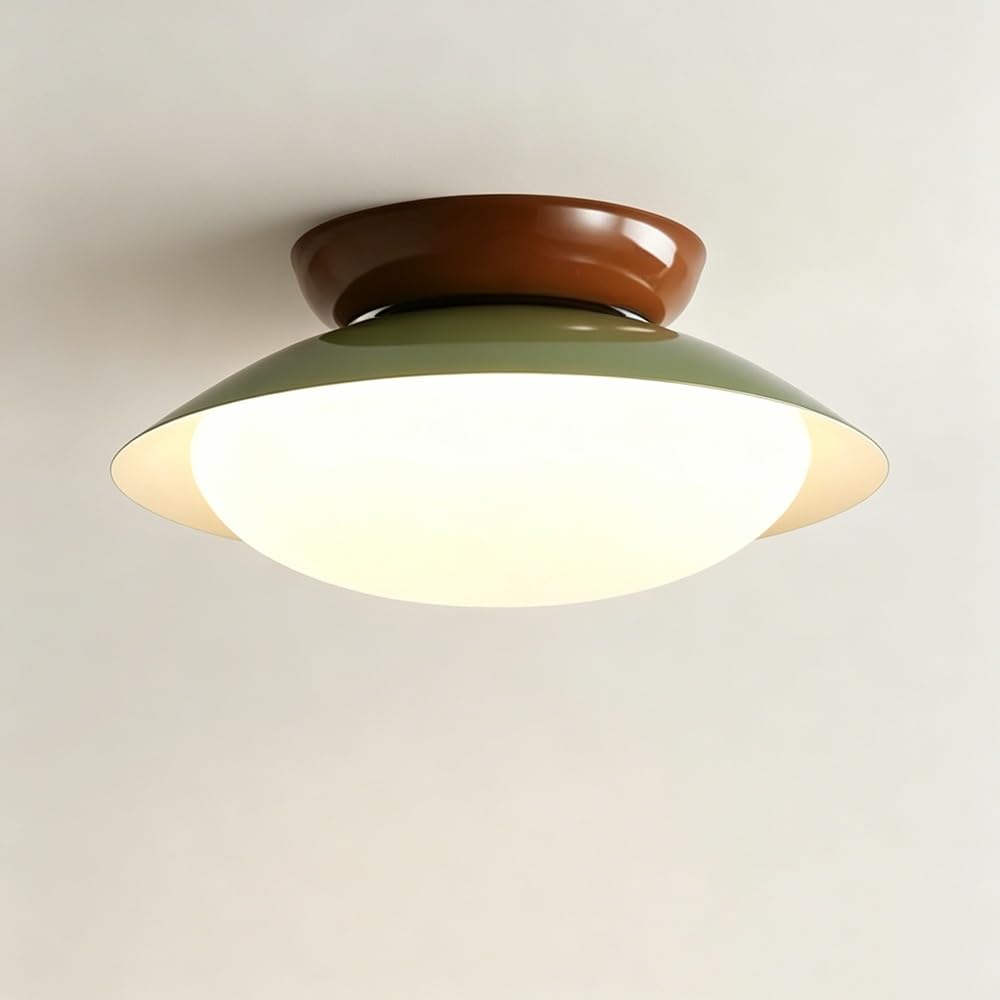 LYOUAE Retro Iron & PE Ceiling Lamp Mid Century UFO Ceiling Light