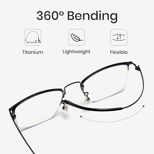 Image of Cyxus Blue Light Blocking Glasses for Men Woman Semi Rim Computer Gaming Office Study Eyeglasses with UV Protection 8731T02