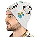 Fashion Beanie Caps with Adjustable Band Oversized Hat Cap Soft Touch Windproof Headwear Skull Cap for Ski Skat Travel, Multipurpose Scarf Hat, Funny Dance Penguin