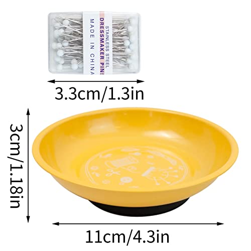 Tigela Magnética | Costura Magnético com 150 Peças Alfinetes Cabeça | Fundamentos armazenamento máqu