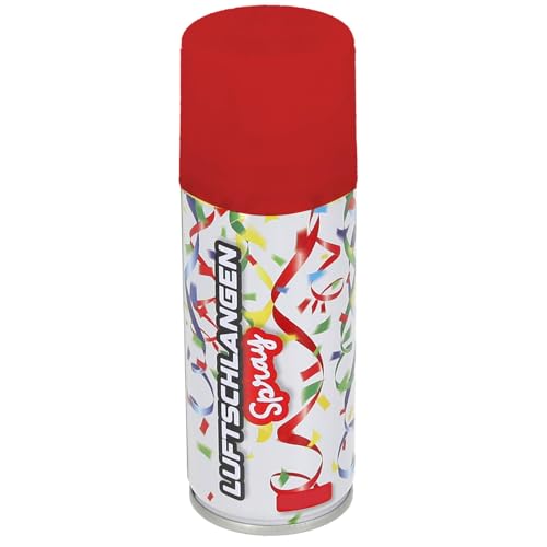 Aerosol de serpentina de 100 ml, para carnaval, fiestas, decoración (rojo)