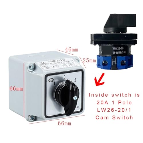Commutateur à came rotatif YMW26-20/1M 690V 20A avec boîtier étanche IP65 - 7