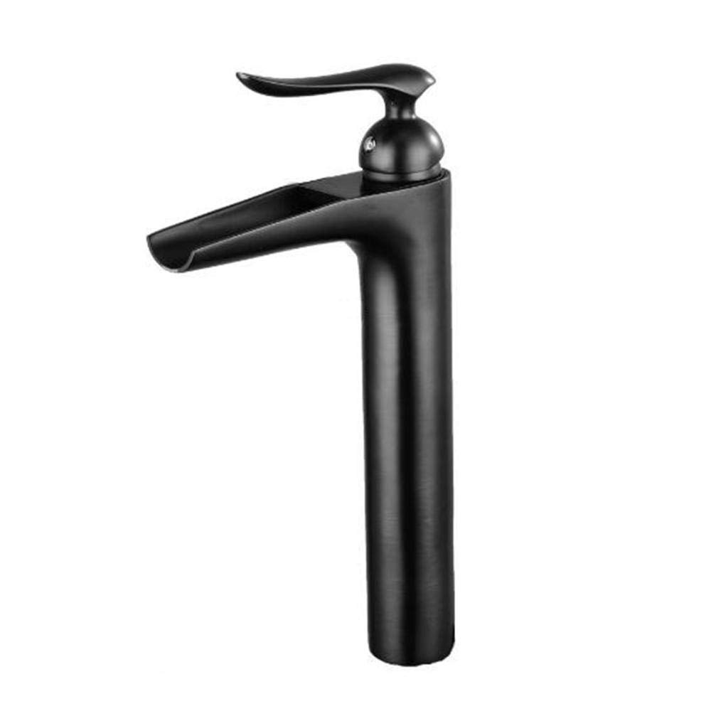 Robinet cascade en laiton noir antique pour grand lavabo chic