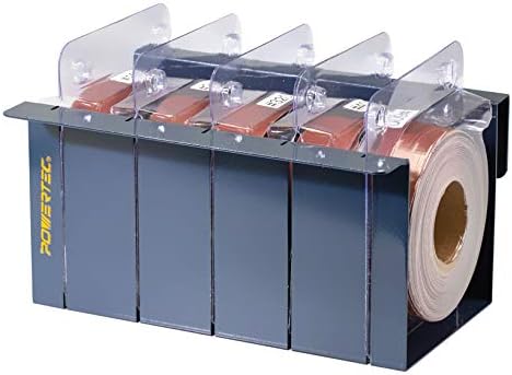 POWERTEC 4RA2101 Metal Boxed Abrasive Sanding Rolls for Automotive/Woodworking | Sandpaper Dispenser Box with 5 Rolls for Sanding – Includes Assorted Grits 150/240/ 320/400/ 600