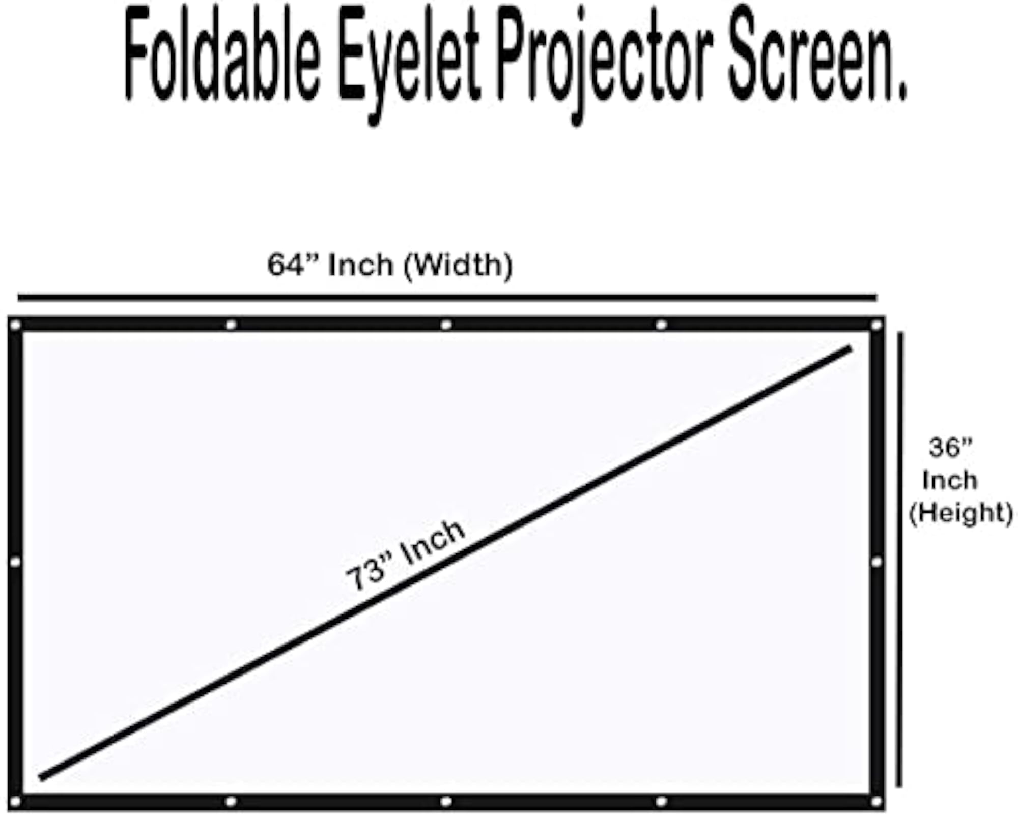 Portable Projector Screen, 73 Inch, 4K HD