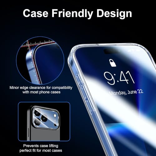 QHOHQ for iPhone 18 Pro Screen Protector, 9H+ Tempered Glass, 3+3 Pack - image 7