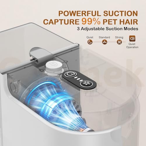 Ozumek Dog Grooming Vacuum, Dog Grooming Kit, 3 Suction Modes Dog Brush Vacuum with 5 Pet Grooming Tools (Oyster White) by Ozumek - Used condition - Image 9