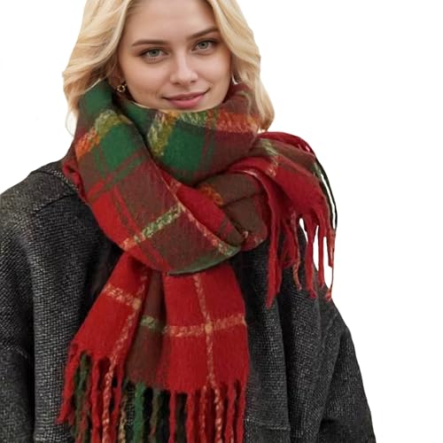 Warm Scarf Long Shawl Large Scarves Cold Weather Blanket Scarfs Christmas Plaid Lightweight Fall Winter Scarf
