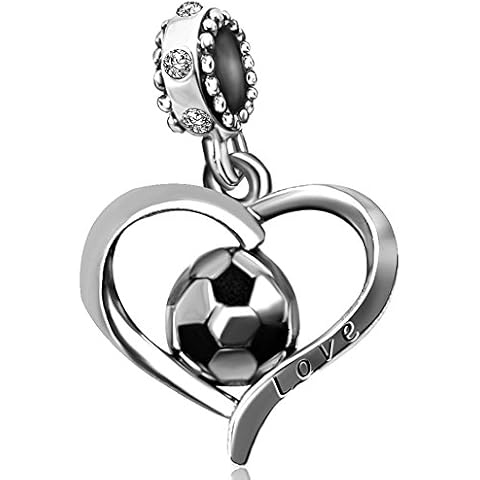 JMQJewelry Soccer Family Football Birthday Birthstone April White Heart World Cup Olympic Womens Bead Charms Compatible with Pandora Bracelets Cover