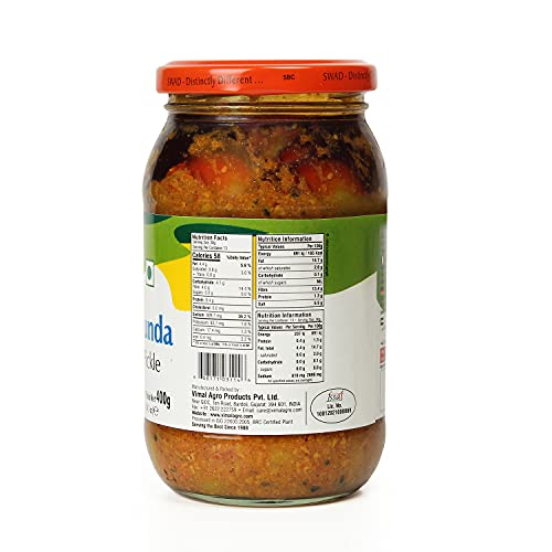 Image of SWAD Traditional and Delicious Tenti Dela Pickle /Lesua Gunda Kerda Achar /Lasode Gunda Pickle Home Made Rajasthani lasoda Gujrati achar, Lasode Gunda Pickle Achar - 400 Gm
