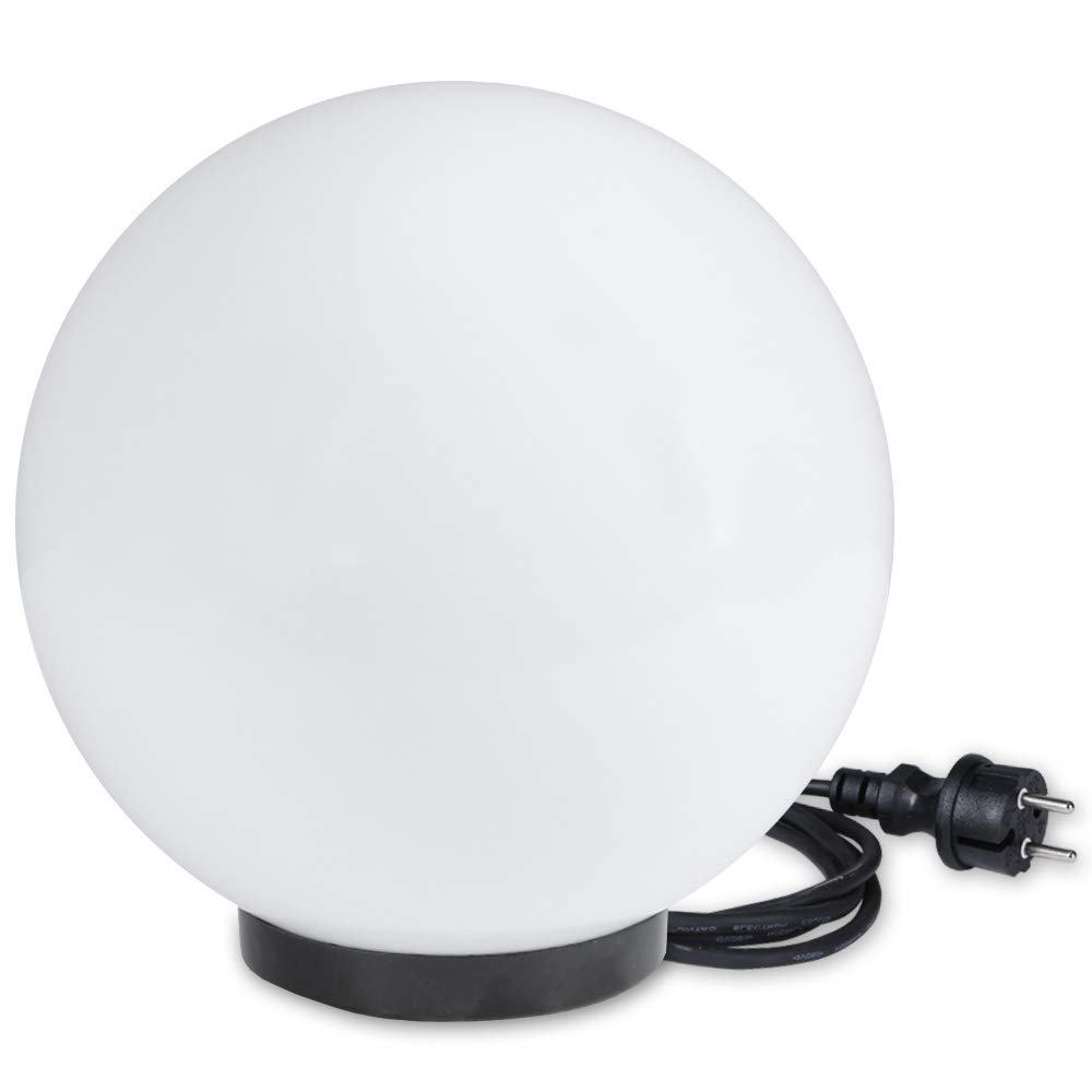 Kugelleuchte inkl. Erdspieß Ø 40cm Kugellampe E27 Außenleuchte Garten Lampe IP44 Deko Leuchtkugel 230V witterungsbeständig