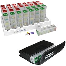 FSA HSA Eligible Monthly & Weekly Pill Organizer Set - 31 Day Pill Box with 4 Daily Compartments & 7 Day Travel Medication Organizer with Portable Nylon Case