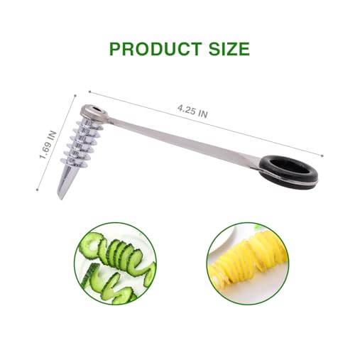 2 Pack Vegetable Spiralizer Potato Spiral Cutter, Stainless Steel Spiral Cutter for Potato Cucumber Carrot Onion and Vegetable, Practical Kitchen Gadgets - Image 3