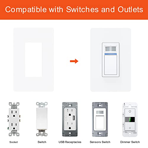 Placas de pared sin tornillos Milfra de 1 banda para marcos de interruptor y conector USB 3