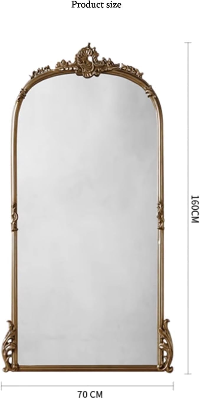 Full-Length Mirror,Retro Floor-to-Ceiling Mirror,Traditional Arch Mirror,Wall Mirrors for Bedroom Dresser Bathroom Living Room Mantle Entryway(B,60x170cm)