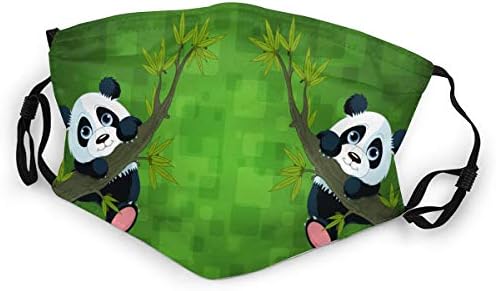 Panda for Kids Dust, Face for Kid, Dustproof and Odor Proof, Mouth Breathable Washable and Reusable, for Outdoors, Sport and Daily Use .Adjustable Tightness with Button Black