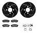 Dynamic Friction Company Front Brake Rotors-Drilled and Slotted-Black with 5000 Advanced Brake Pads includes Hardware 8512-67043