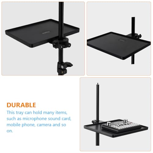 Support de microphone pour diffusion en direct sur téléphone avec plateau de rangement - 4