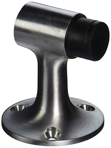 Ives FS448 US26D Floor Stop, Angled Bumper, Wood Anchor, Satin Chrome Finish