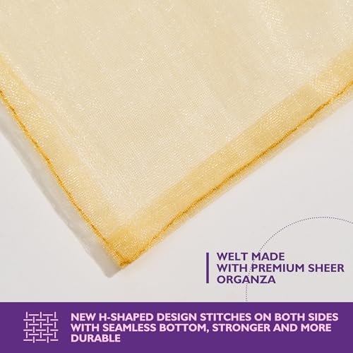 Image of PACKINNO 100pcs Gold Organza Bags, Sheer Organza Bags 4x6 Inch, Small Mesh Bag, Drawstring Gift Bags for Party, Jewelry, Candy, Christmas, Festival, Bathroom Soaps, Makeup