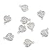 FASHEWELRY 100Pcs Antique Silver Filigree Heart Charm Links Tibetan Double Loops Love Heart Pendant Connectors 19x14.5mm for DIY Jewelry Making