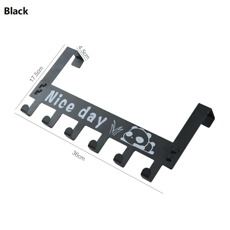 Kmils 2 Pc Over Door Hangers for Clothes Hanging, Drill Free Removable Hooks Suitable Bathroom, Bedroom (Pack of 2) (Black) 2