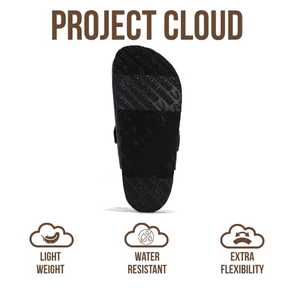 Project Cloud 100% Genuine Leather Footbed Clogs for Women - Memory Foam Arch Support Slippers for Women - Trendy Slip-ons Women's Mules & Clogs Sandals: 12 Navy Wool