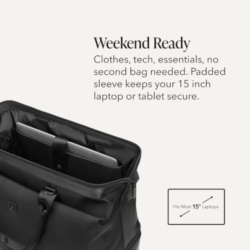 Image of SWISSGEAR Signature Large Hardside Expandable Spinner Luggage & Weekender Tote Set, ABS Construction, TSA-Friendly Lock, Black, 2-Piece Set (27-Inch /Weekender Tote)