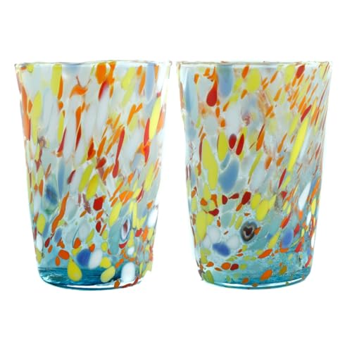 Verres en verre de Murano bleu clair pour une table originale - 2