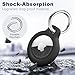 MOLOSLEEVE for Airtag Holder Case with Keychain, Shockproof GPS Cover Anti-Scratch Key Chain for Air Tags, for Airtag Accessories for GPS Item Tracker Cases for Bags, Luggages, Black