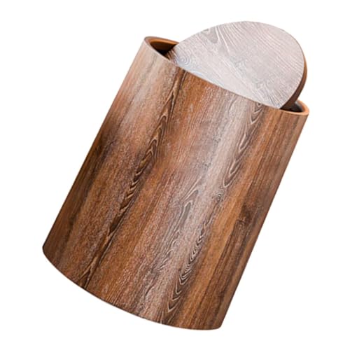 Poubelle rétro épaisse avec couvercle rabattable 31.5x26 cm pour WC