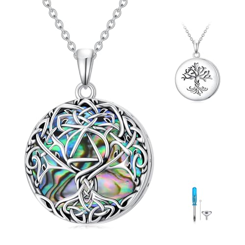 WINNICACA Urn Necklaces for Ashes 925 Sterling Silver Tree of Life Ash Necklace Cremation Jewelry Urn Pendants for Women Memorial Gifts for Birthday Christmas Funeral