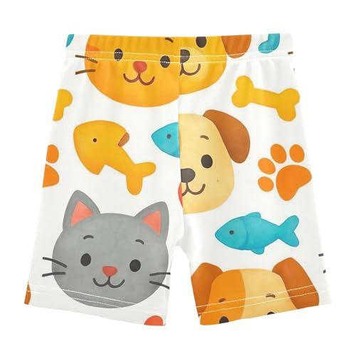 Cute Cartoon Dog Cat Faces Toddler Girl Biker Shorts Cotton Under Dress Shorts Print 4t Summer Outfits2