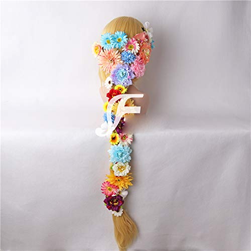 ラプンツェル ウィッグ 花飾り付 Amazon.co.jp: コスプレウィッグ ラプンツェル 風 花の髪飾り付