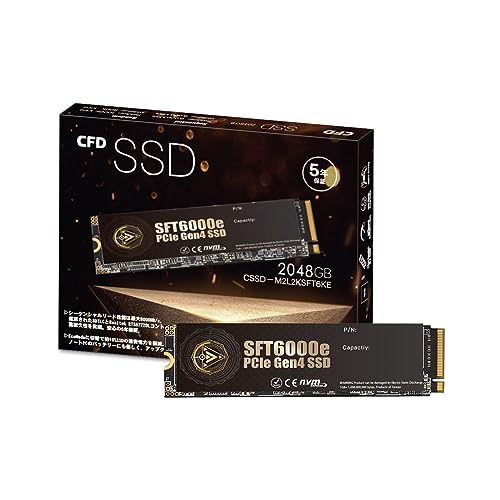 【中古 使用時間5時間】CFD SFT6000e PCIe4.0 2TB SSD CFD SSD 2TB PCIe Gen4超高速アップグレード