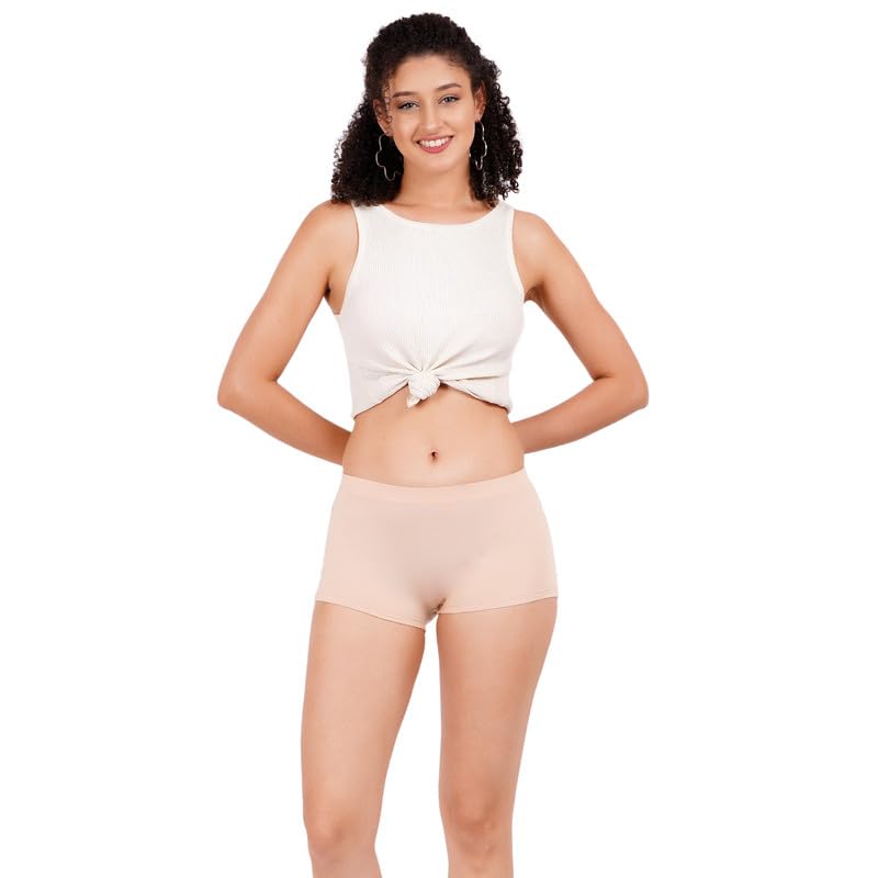 saey 7! sæy 7! - Premium Micro Bamboo Innerwear | Ultra Soft Women's Boy Shorts - Naturally Anti-Bacterial - No Marks Waist Band| Nude Almond-picture-39