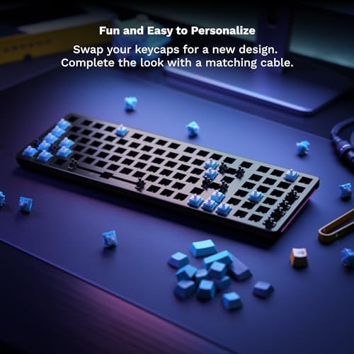 Glorious GMMK 2 Gaming Mechanical Keyboard - Hotswap Cherry Mx Style Linear Switches- Full Size Wired Keyword- Double Shot Keycaps, RGB - PC Setup Accessories - 96%, Black - 4