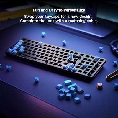GLORIOUS GMMK 2 Gaming Mechanical Keyboard - Hotswap Cherry Mx Style Linear Switches- Full Size Wired Keyword- Double Shot Keycaps, RGB - PC Setup Accessories - 96%, Black
