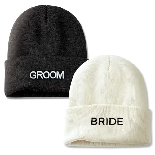 Bride and Groom Beanies, Wedding Gifts for Couples, His and